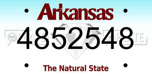 4852548 Arkansas License Plate
