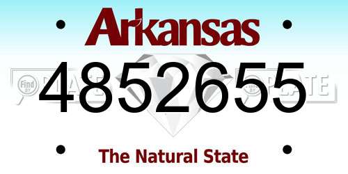 4852655 Arkansas License Plate