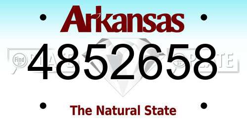 4852658 Arkansas License Plate