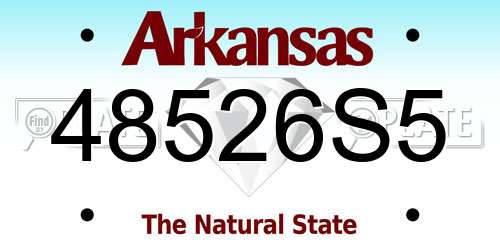 48526S5 Arkansas License Plate