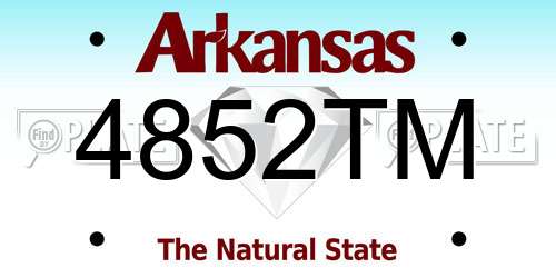 4852TM Arkansas License Plate