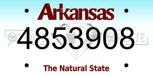 4853908 Arkansas License Plate