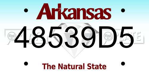 48539D5 Arkansas License Plate