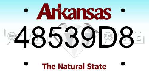 48539D8 Arkansas License Plate