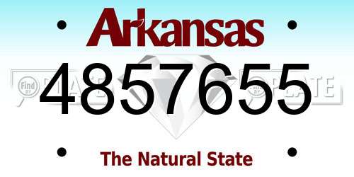 4857655 Arkansas License Plate