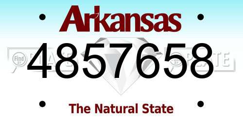 4857658 Arkansas License Plate