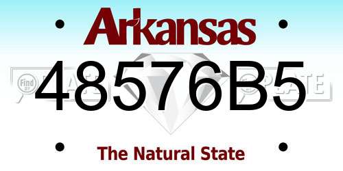 48576B5 Arkansas License Plate
