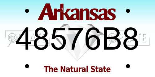48576B8 Arkansas License Plate