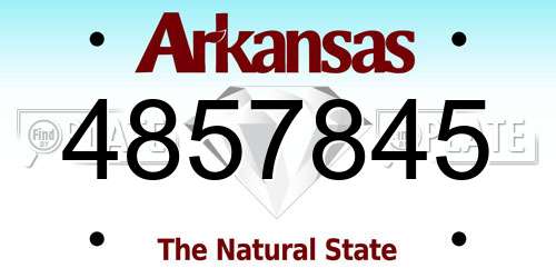 4857845 Arkansas License Plate