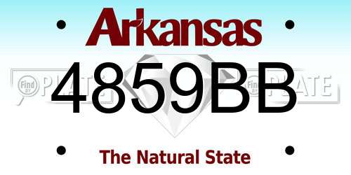 4859BB Arkansas License Plate