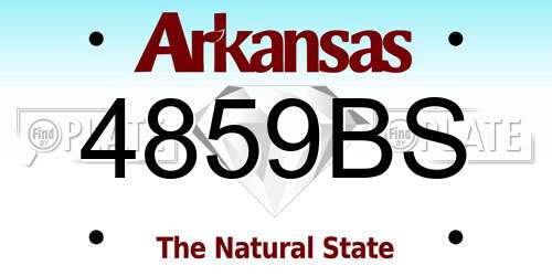 4859BS Arkansas License Plate