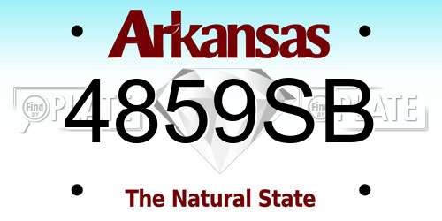 4859SB Arkansas License Plate