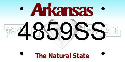4859SS Arkansas License Plate