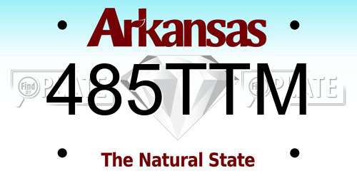 485TTM Arkansas License Plate