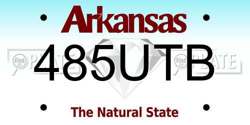 485UTB Arkansas License Plate
