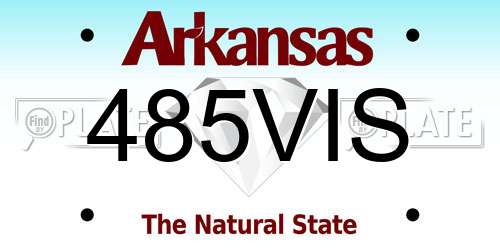 485VIS Arkansas License Plate