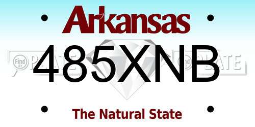 485XNB Arkansas License Plate
