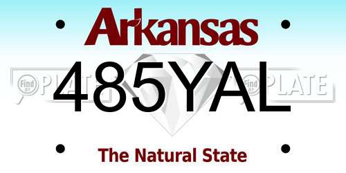 485YAL Arkansas License Plate