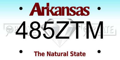 485ZTM Arkansas License Plate