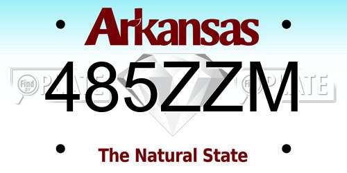 485ZZM Arkansas License Plate