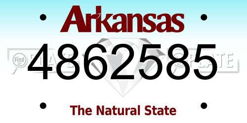 4862585 Arkansas License Plate