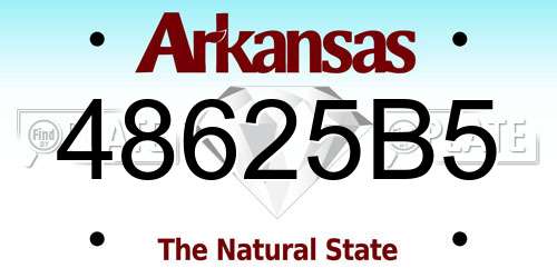 48625B5 Arkansas License Plate