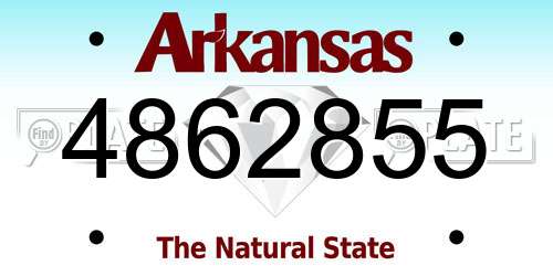 4862855 Arkansas License Plate