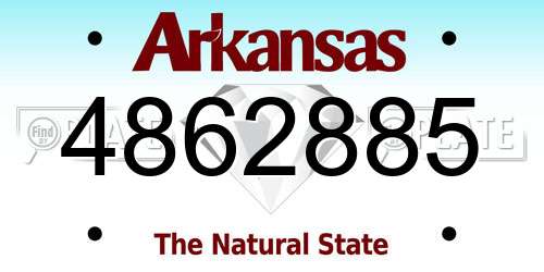 4862885 Arkansas License Plate