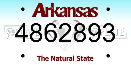 4862893 Arkansas License Plate