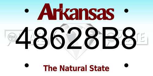48628B8 Arkansas License Plate