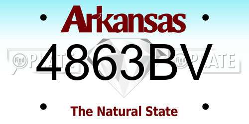 4863BV Arkansas License Plate