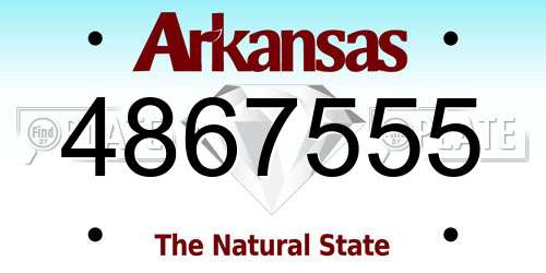 4867555 Arkansas License Plate