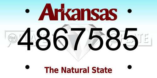 4867585 Arkansas License Plate