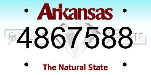 4867588 Arkansas License Plate