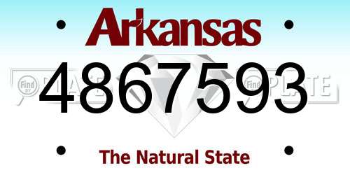 4867593 Arkansas License Plate