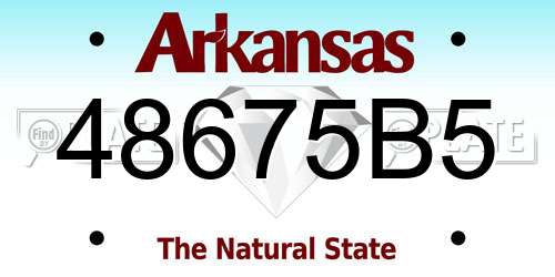 48675B5 Arkansas License Plate
