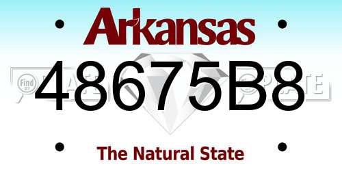 48675B8 Arkansas License Plate