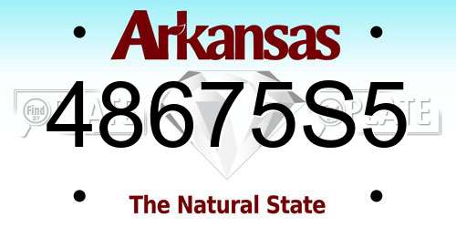 48675S5 Arkansas License Plate