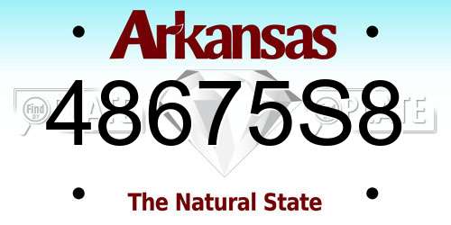 48675S8 Arkansas License Plate