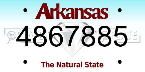 4867885 Arkansas License Plate