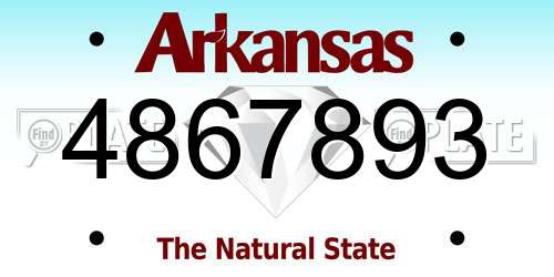 4867893 Arkansas License Plate