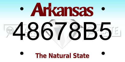 48678B5 Arkansas License Plate