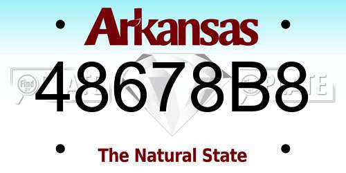 48678B8 Arkansas License Plate