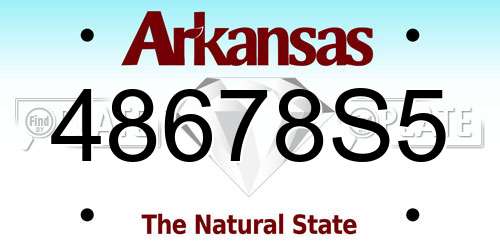 48678S5 Arkansas License Plate