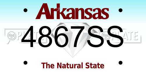 4867SS Arkansas License Plate