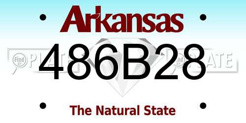 486B28 Arkansas License Plate