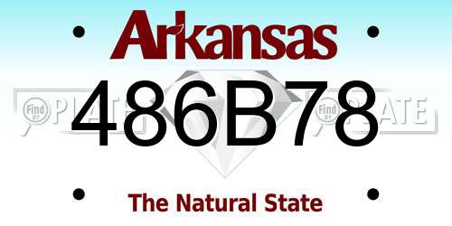 486B78 Arkansas License Plate