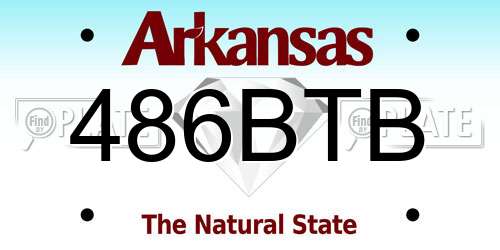 486BTB Arkansas License Plate
