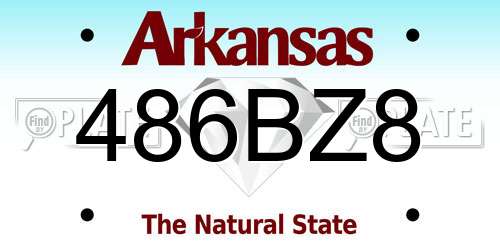 486BZ8 Arkansas License Plate