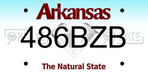 486BZB Arkansas License Plate